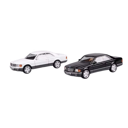 White and Black Mercedes 500SEC Toys 1/64