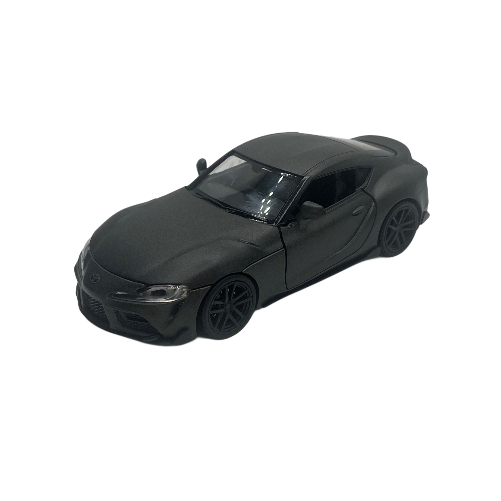 Grey Supra Toy with Black Wheels